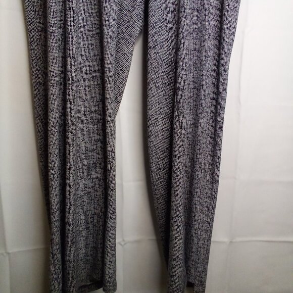 Premise Pants 3X Pull On Elastic Wide Leg Soft Stretch Pattern Black White - Picture 7 of 14